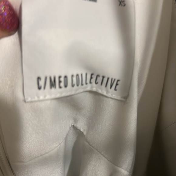 C/MEO Collective teal wrap tie waist sash zip up back spaghetti strap Blouse XS - Picture 6 of 6